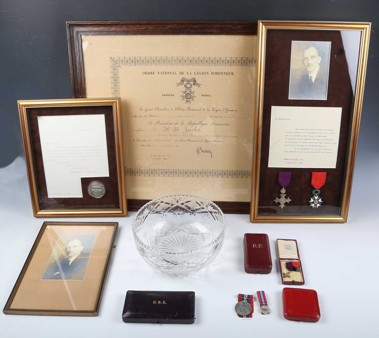 A group of post-First World War period medals and ephemera relating to H.B. Jacks and his work in