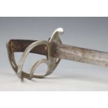 A British 1853 pattern cavalry sword by Kirschbaum, Solingen, with curved single-edged blade,