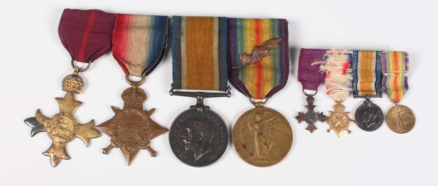 A group of four First World War period medals, comprising OBE, military issue, London 1929, 1914-