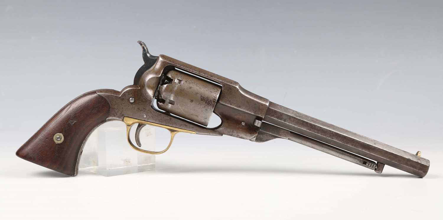 A rare Remington-Beals Model 1858 Navy .36 six-shot percussion revolver, number '10402', with