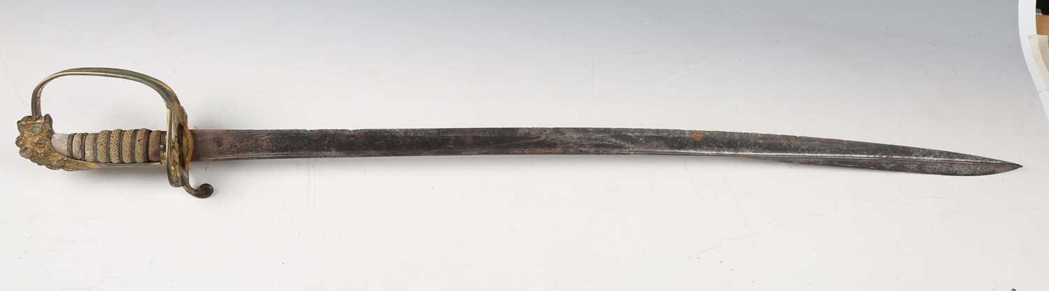 A Royal Navy 1827 pattern officer's dress sword with single-edged quill-point blade, blade length - Image 11 of 22