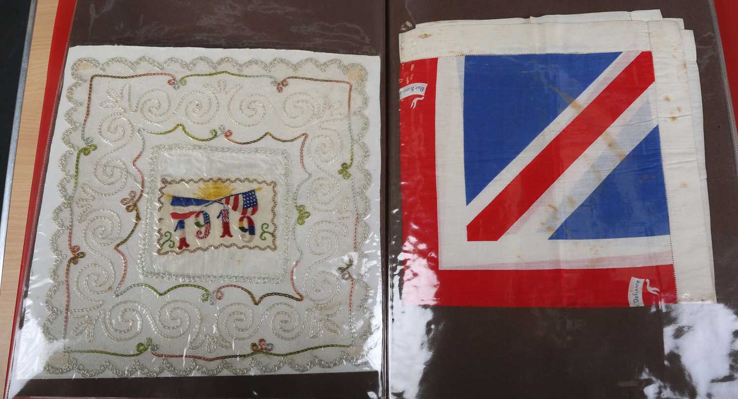 A large collection of various early to mid-20th century military related silks, needleworks and - Image 4 of 10