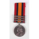 A Queen’s South Africa Medal with three bars, ‘Cape Colony’, ‘Orange Free State’ and ‘Transvaal’, to
