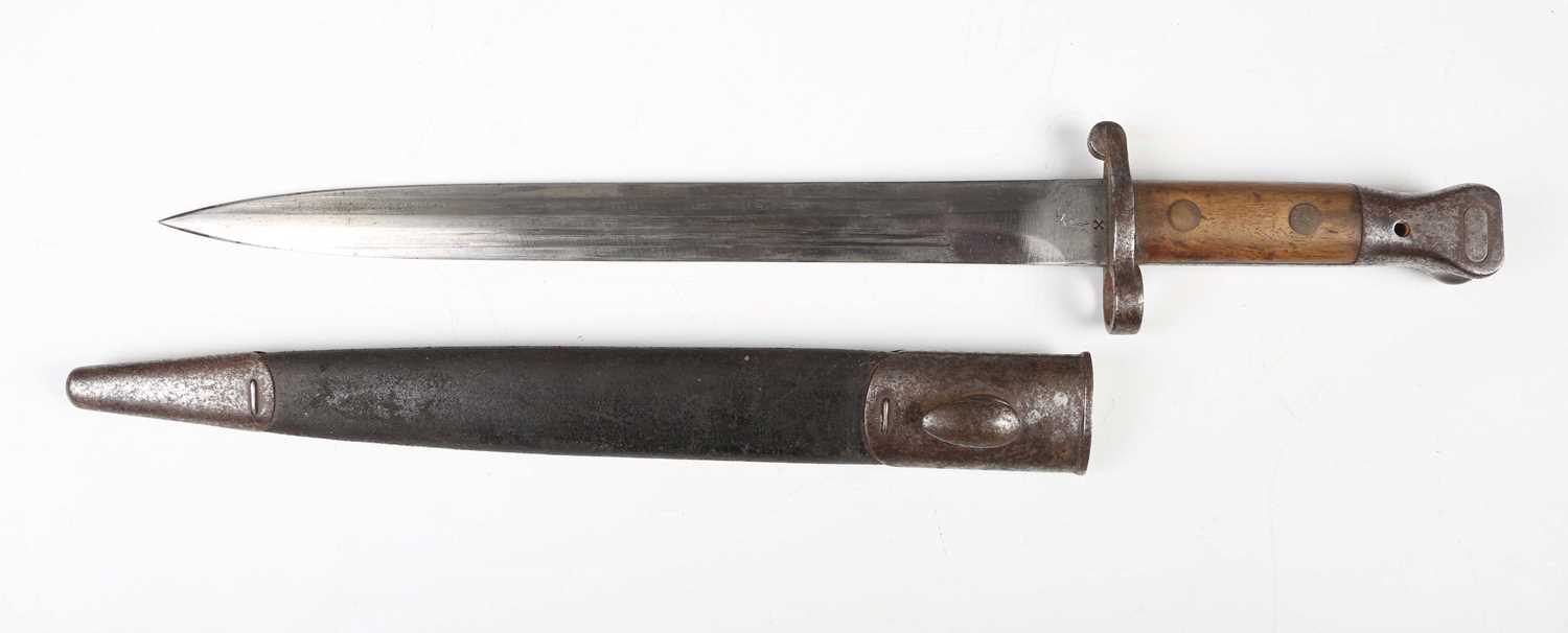 An 1888 pattern Mark II Lee-Metford rifle bayonet by Wilkinson Sword Co, London, with double-edged