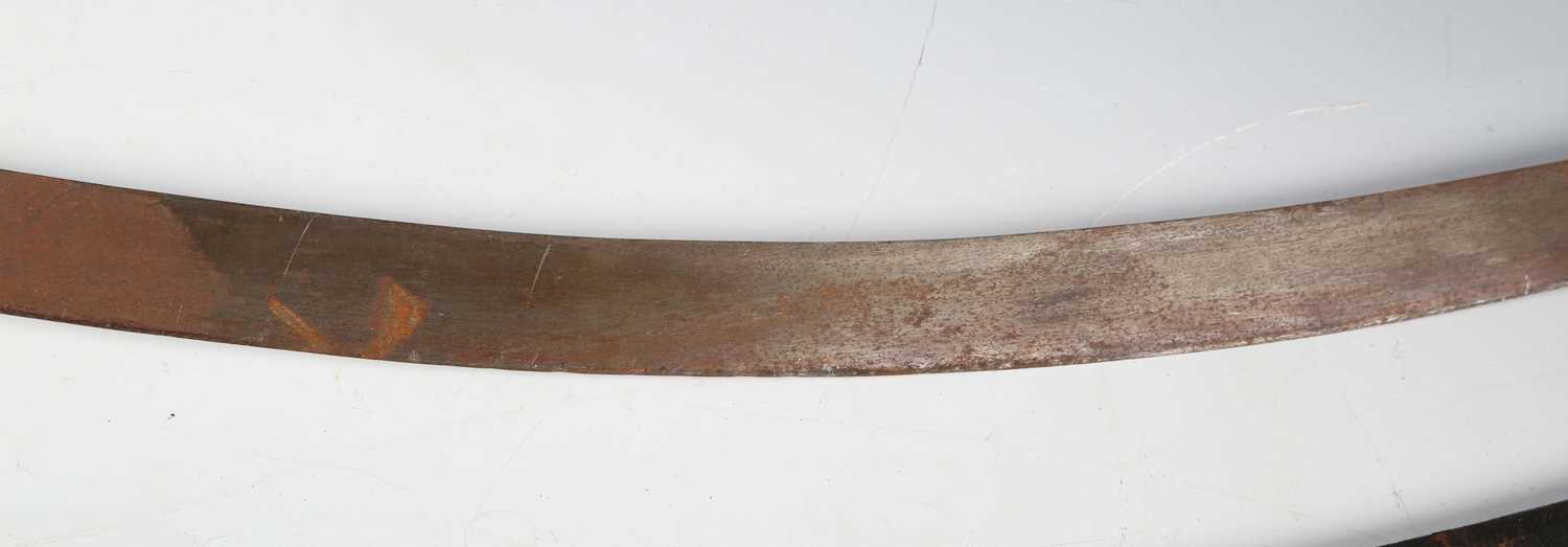 A George III period dress sword with single-edged blade, blade length 81cm, engraved with coat of - Image 18 of 19