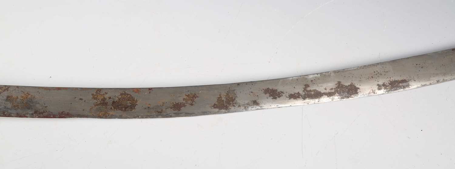 A George III period dress sword with single-edged blade, blade length 81cm, engraved with coat of - Image 12 of 19