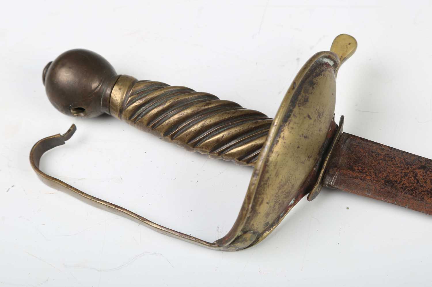 A George III period dress sword with single-edged blade, blade length 81cm, engraved with coat of - Image 2 of 19