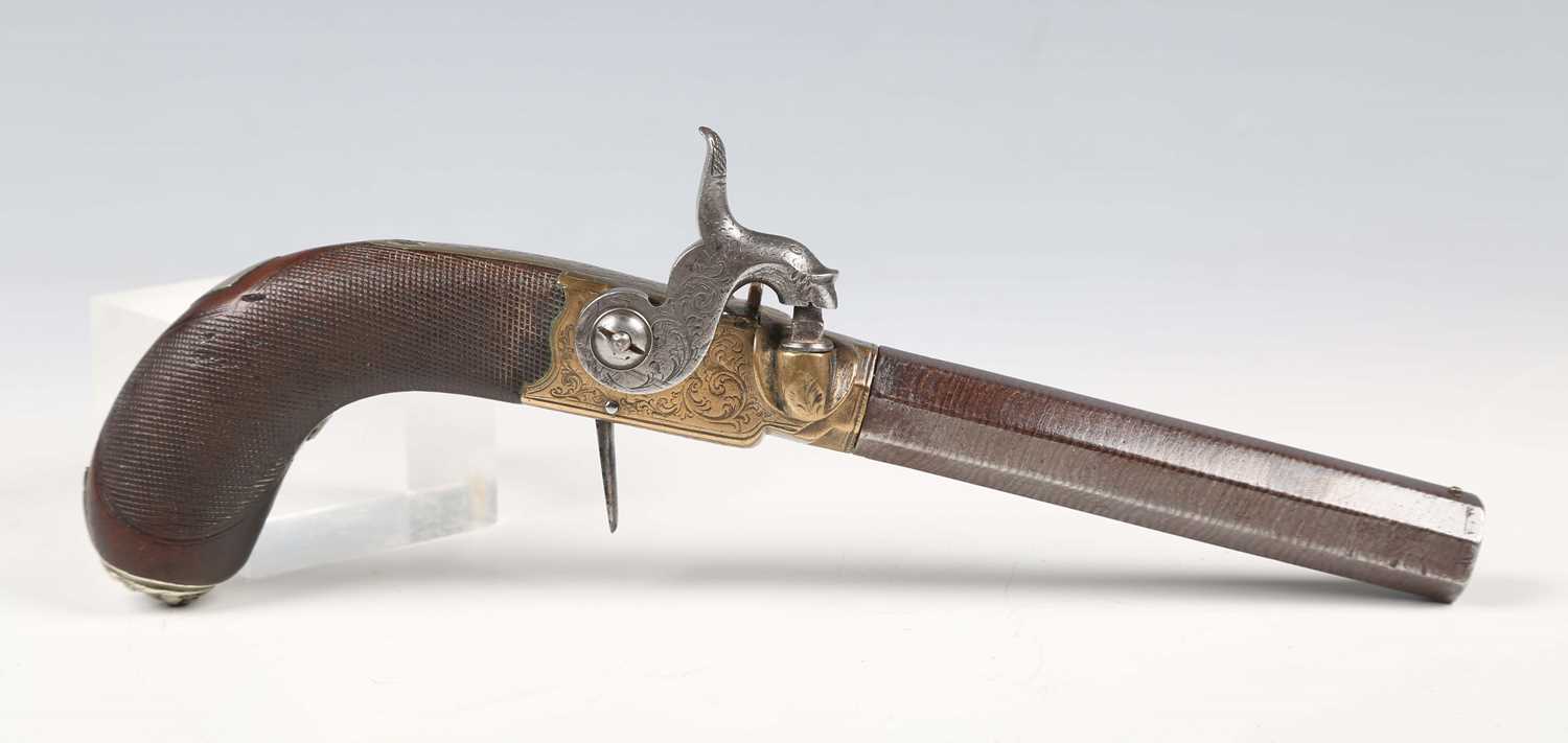 An early 19th century percussion pistol by Musgrove, Glasgow, with sighted octagonal turn-off barrel - Image 2 of 7