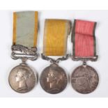 Three Victorian campaign medals, comprising Crimea Medal with bar ‘Sebastopol’, Baltic Medal 1854-55