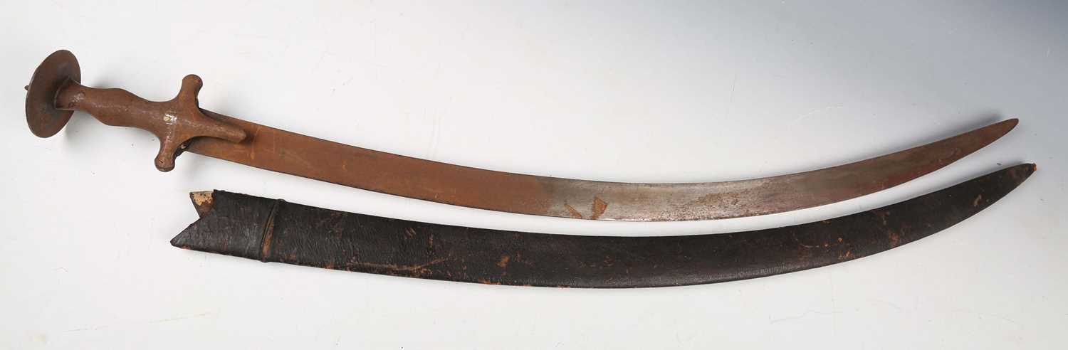 A George III period dress sword with single-edged blade, blade length 81cm, engraved with coat of - Image 14 of 19