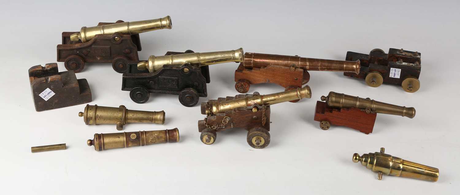 A collection of 19th and early 20th century signal, model and toy cannons, including a pair of - Image 2 of 2