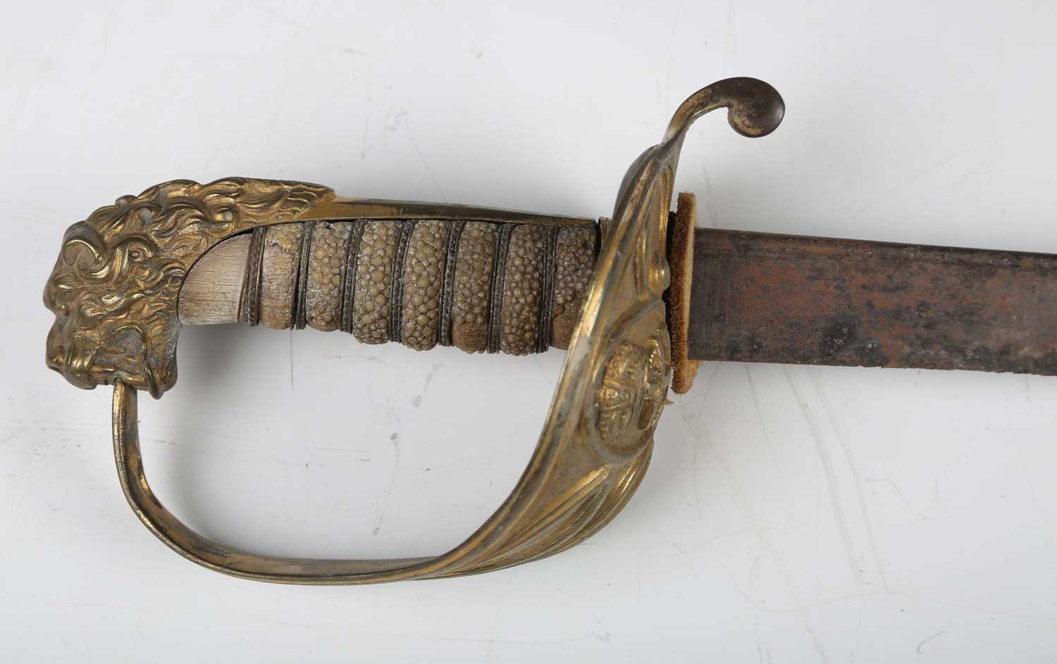 A Royal Navy 1827 pattern officer's dress sword with single-edged quill-point blade, blade length - Image 2 of 22