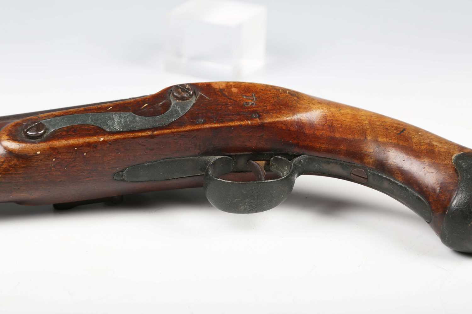 A George III officer's flintlock pistol by E. [Ezekiel] Baker, with round barrel, barrel length - Image 8 of 9