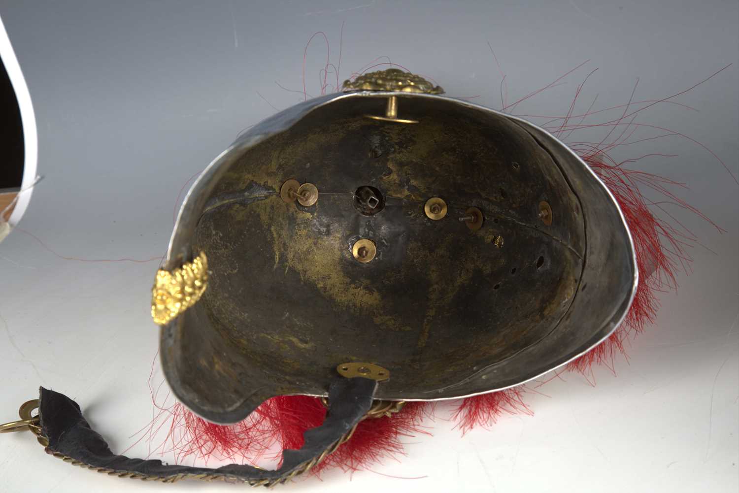Two mid-20th century Household Cavalry and other Albert pattern parade helmets with applied - Image 9 of 9
