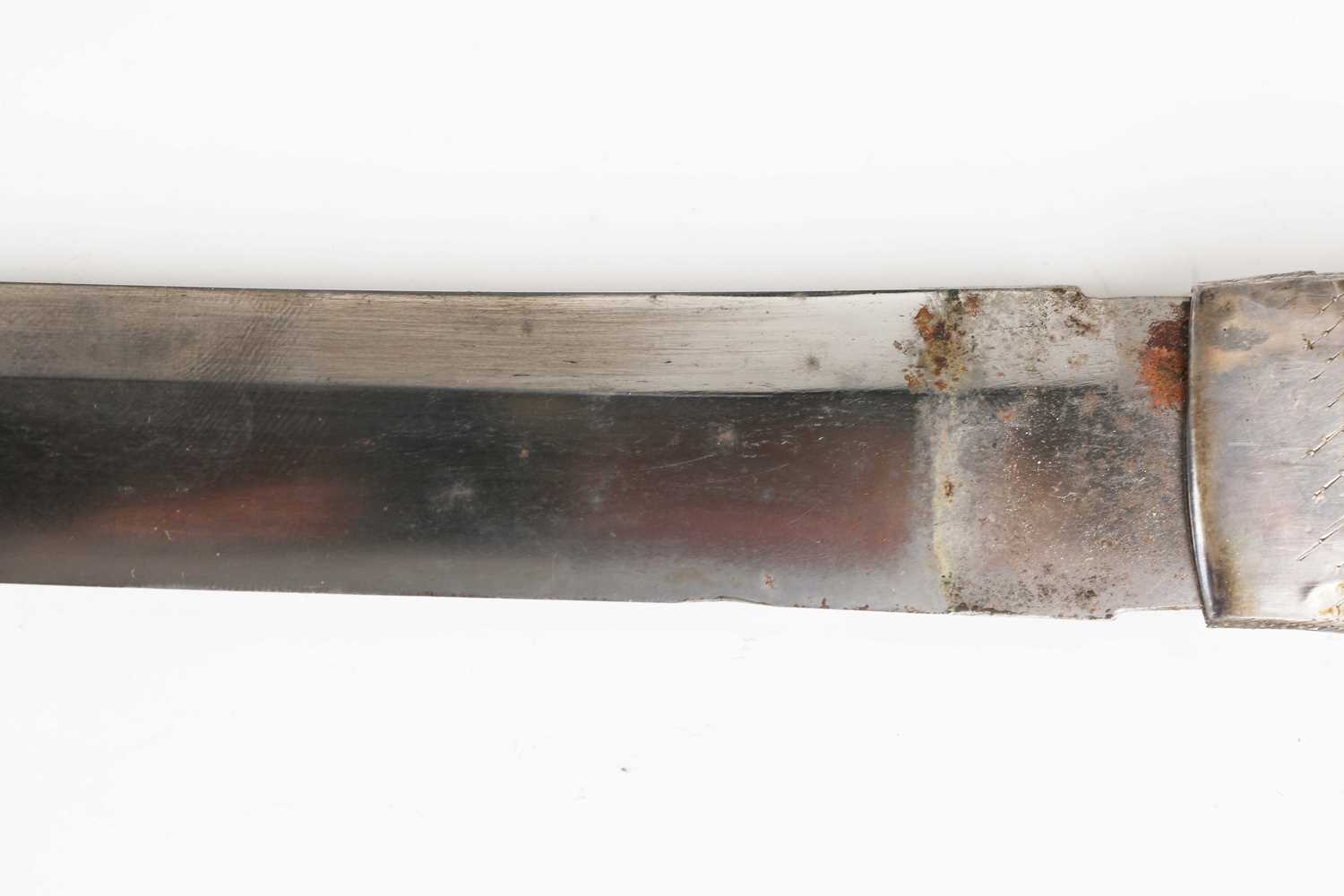 A 19th century Japanese katana with curved single-edged blade, blade length 58cm, the tang signed to - Image 7 of 19