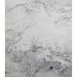 John William North – Landscape with Trees, pencil, signed, dedicated ‘to Alfred Parsons’ and dated