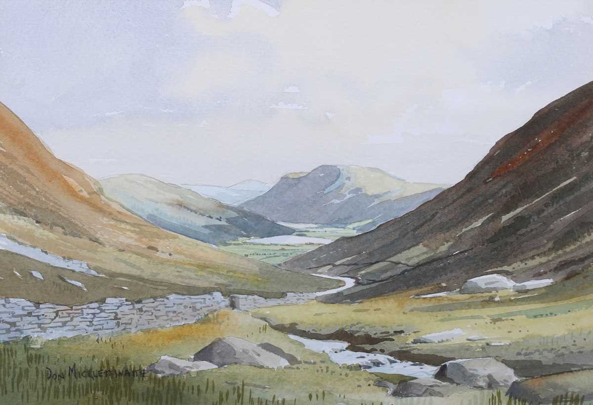 Don Mickelthwaite – Lake District Views, a pair of 20th century watercolours, both signed recto with - Image 6 of 10