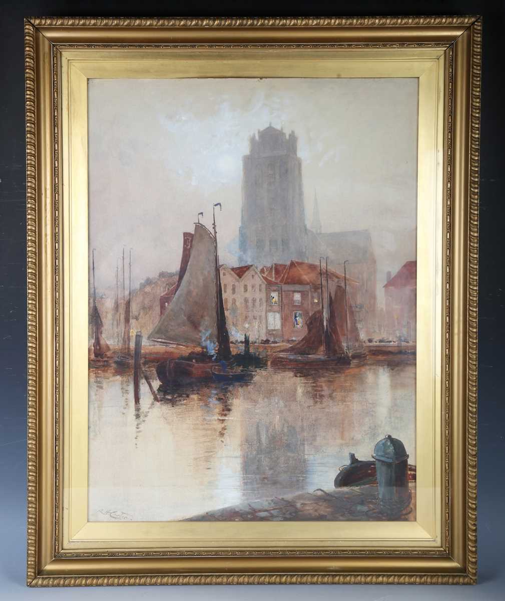 Richard Harry Carter – ‘The Groot Kerk, Dordrecht’, watercolour, signed recto, titled and dated 1903 - Image 2 of 5