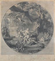 François Chéreau l'aîné, after Bernard Picart – ‘Rinaldo and Armida’, engraving on laid paper,