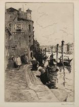David Donald – Grand Canal, Venice, early 20th century etching on laid paper, signed in pencil,
