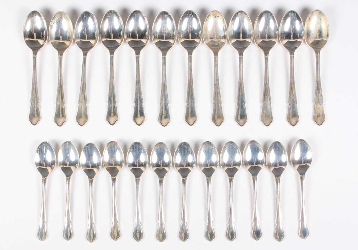 An Elizabeth II canteen of silver Dubarry pattern cutlery, comprising four tablespoons, twelve table - Image 4 of 6