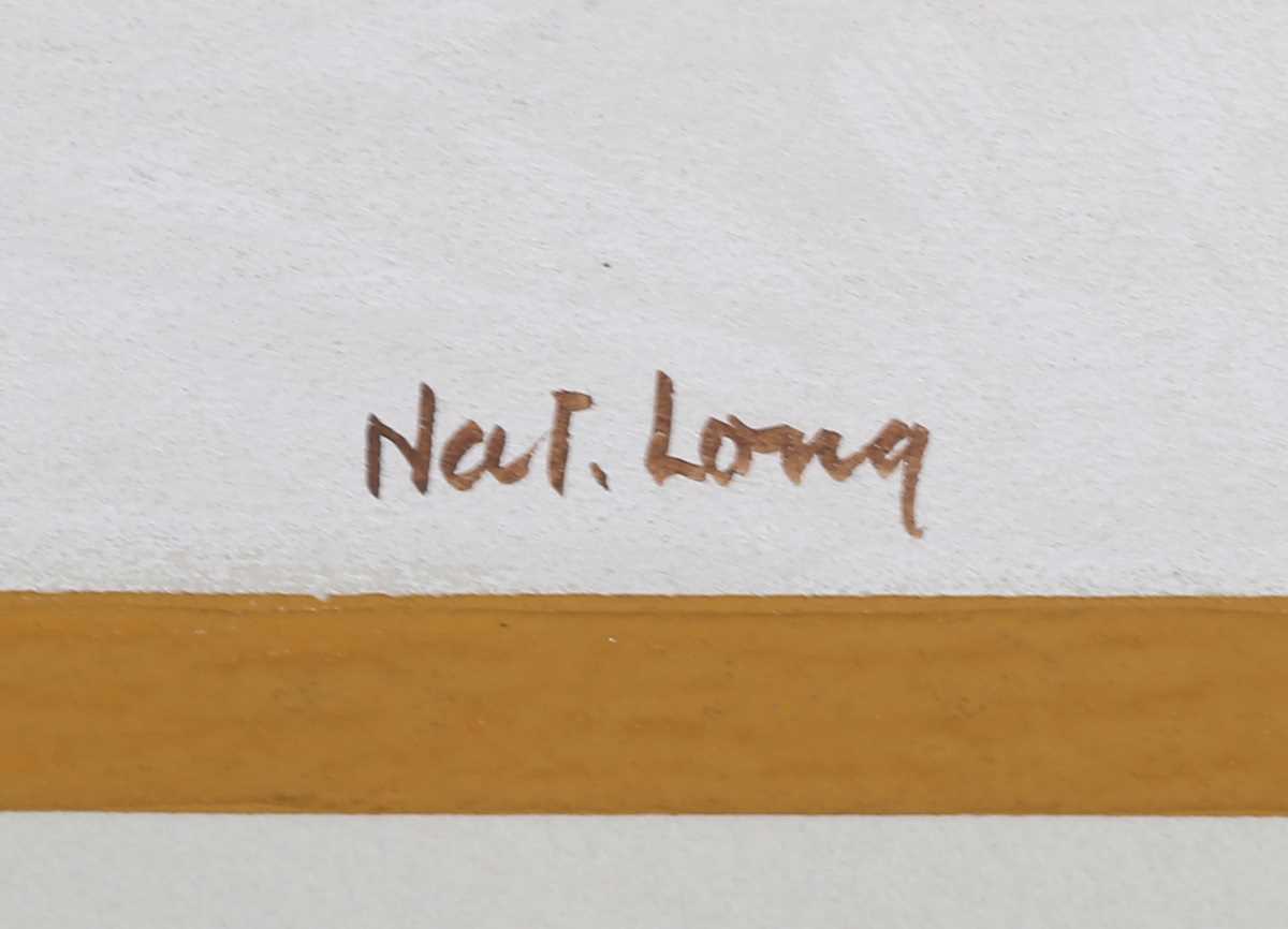 Nat Long [Nathaniel John Long] – Figures Ice Skating, mid-20th century gouache on card, signed, 26. - Image 8 of 11