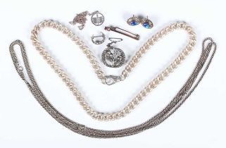A silver solid curblink neckchain, detailed ‘Sil’, on a sprung hook shaped clasp, weight 168.4g,