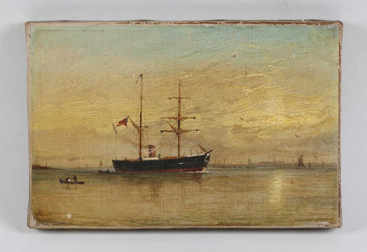 British School – Sailing Vessel at Anchor in a Calm Sea, late 19th/early 20th century oil on canvas, - Image 2 of 4