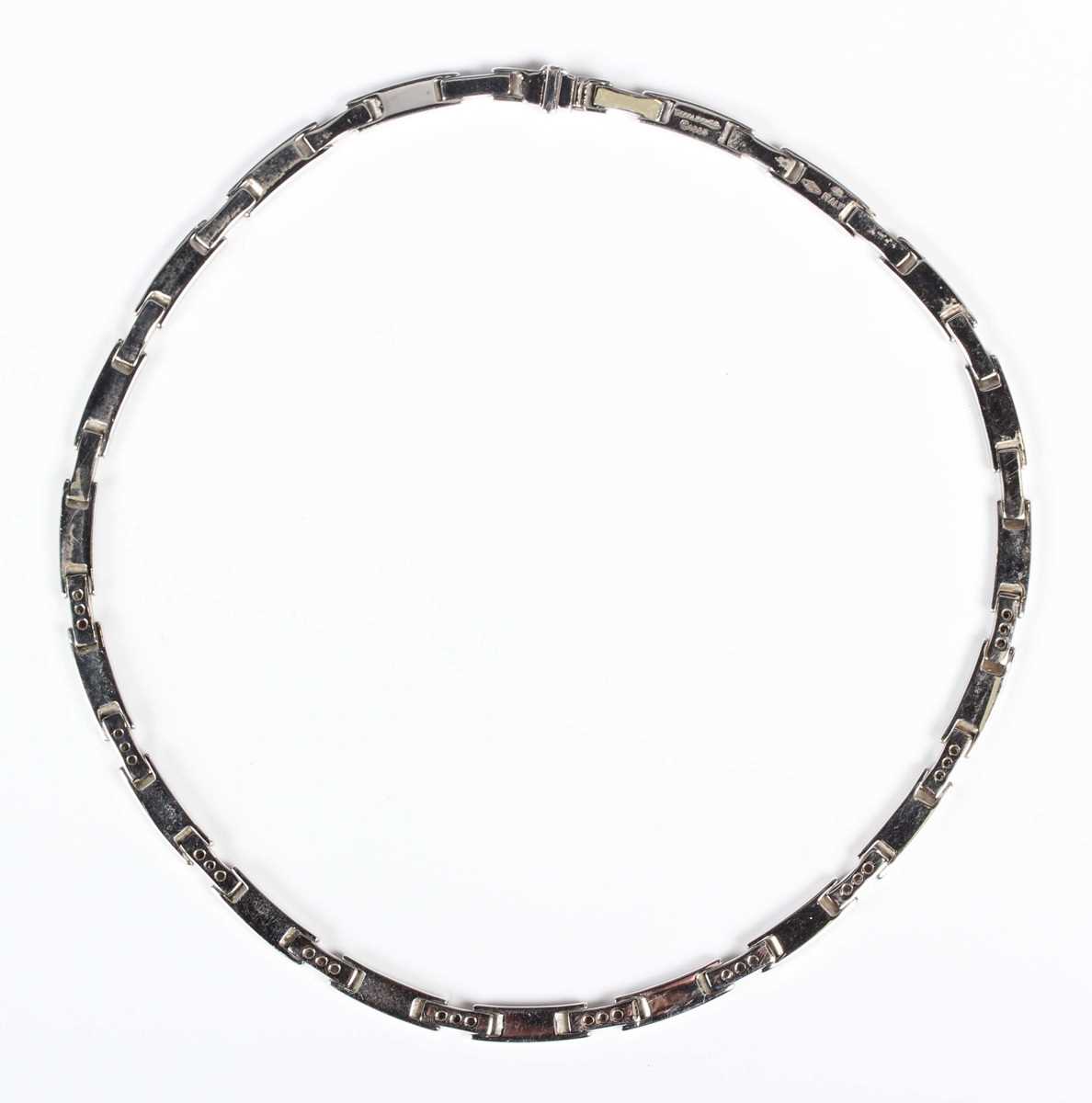 A Tiffany & Co 18ct white gold and diamond Atlas collar necklace, detailed ‘Tiffany & Co 1995 750 - Image 3 of 5