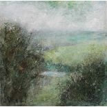 Ruth Davis – Landscape, 20th century acrylic on board, signed and dated ’90, 35cm x 35cm, within a