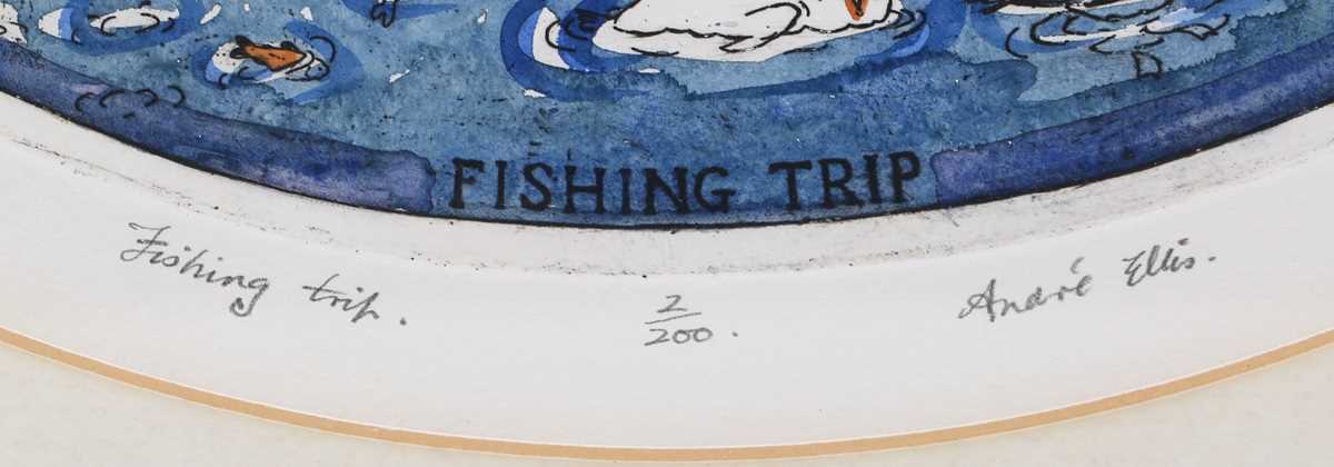 Andre Ellis – ‘Fishing Trip’ and ‘Tiddly Tom Tope’, a pair of 20th century etchings with hand- - Image 3 of 10