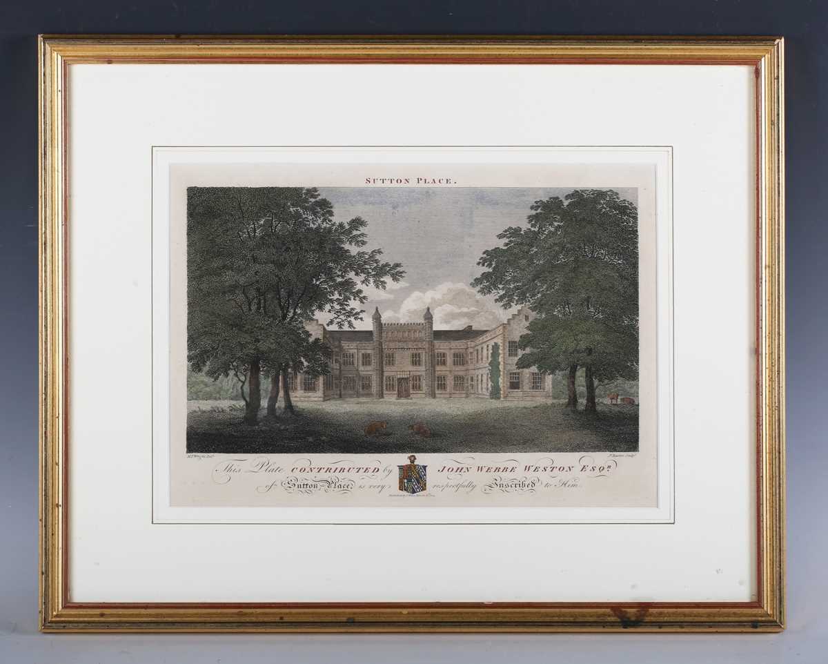 James Basire, after M.T. Wright – ‘Sutton Place’, copper engraving with later hand-colouring, - Image 2 of 11