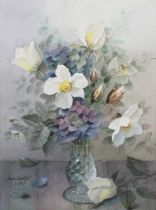 Jack Carter – Still Life with Flowers in a Vase, watercolour, signed and dated 1990, 28cm x 20.