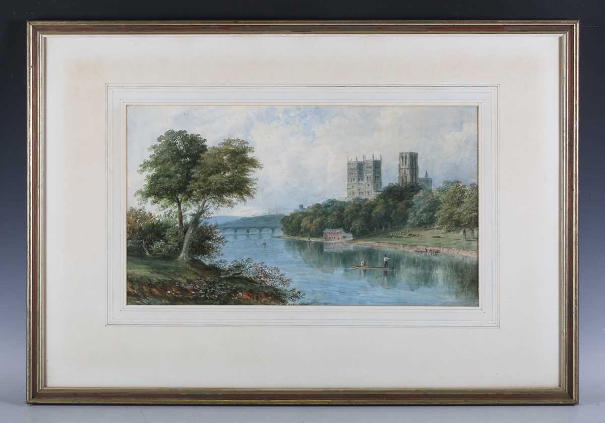 British School – Durham from the River, 19th century watercolour with gouache, 28.5cm x 51cm, within - Image 2 of 3