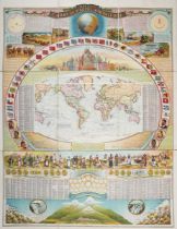 George Washington Bacon – ‘Bacon’s Chart of Useful Knowledge’, chromolithograph in nine sections,