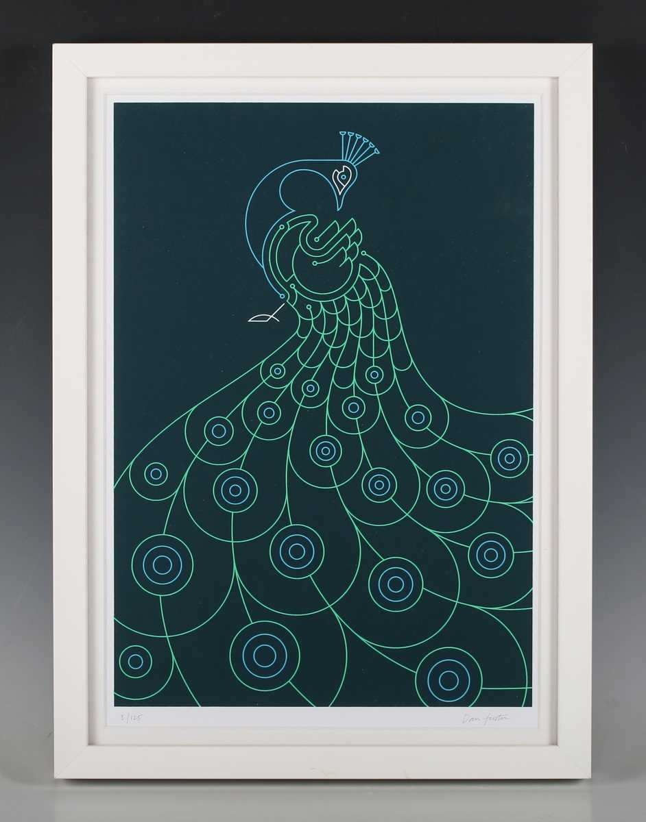 Dan Forster – ‘Peacock’, 21st century screenprint, signed and editioned 3/125 in pencil, 39cm x 26. - Image 2 of 10