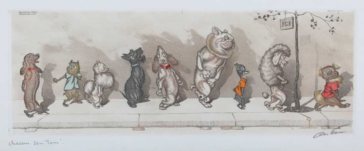 Boris O’Klein – ‘Chacun son Tour’, 20th century etching with aquatint and hand-colouring, signed and - Image 5 of 27
