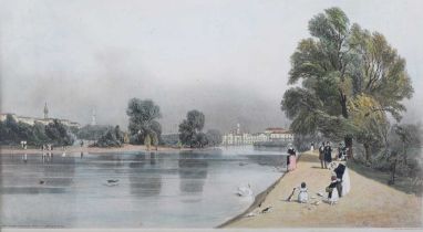 Thomas Shotter Boys – ‘The Horseguards &c. from St. James’s Park’, 19th century stone lithograph