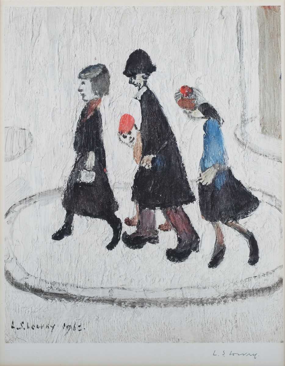 Laurence Stephen Lowry [L.S. Lowry] – ‘The Family’, offset lithograph signed in ink and with Fine