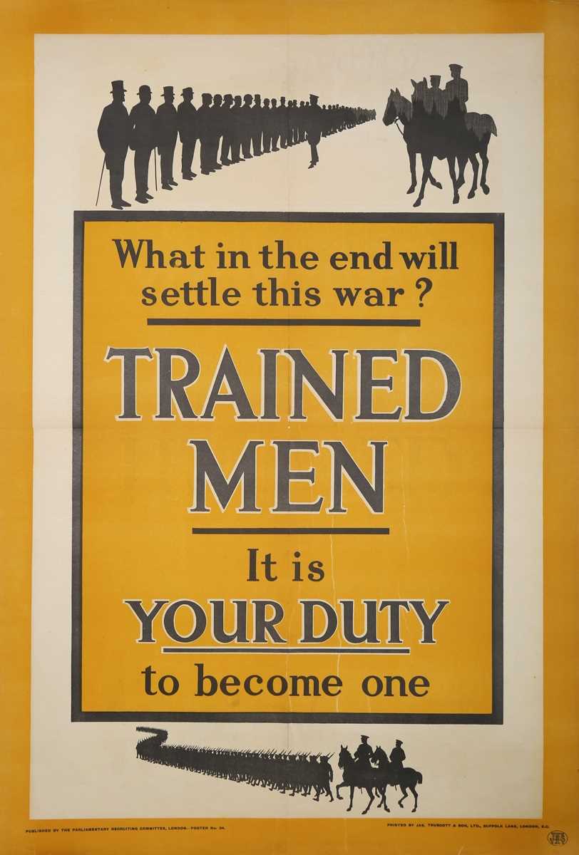 Parliamentary Recruiting Committee (publisher) – ‘What in the end will settle this war? Trained