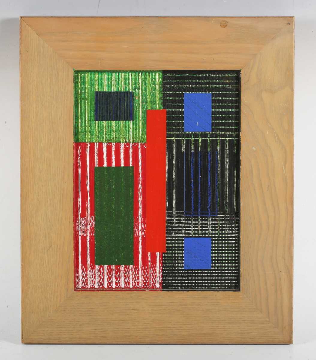 Theodore Mendez - Abstract Composition, mixed media on panel, signed and dated 1993 verso, 18cm x - Image 8 of 17