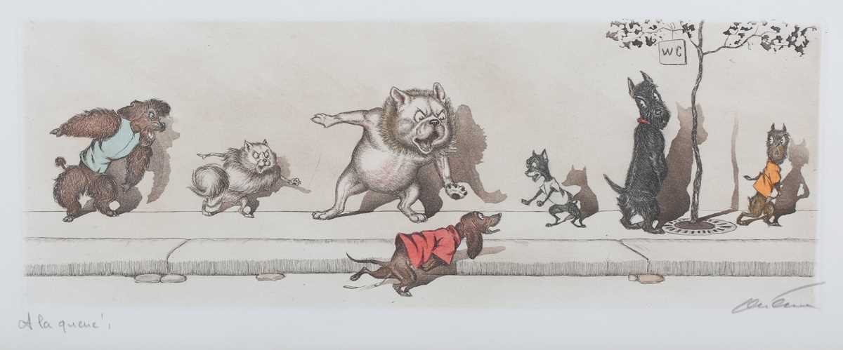Boris O’Klein – ‘Chacun son Tour’, 20th century etching with aquatint and hand-colouring, signed and - Image 24 of 27