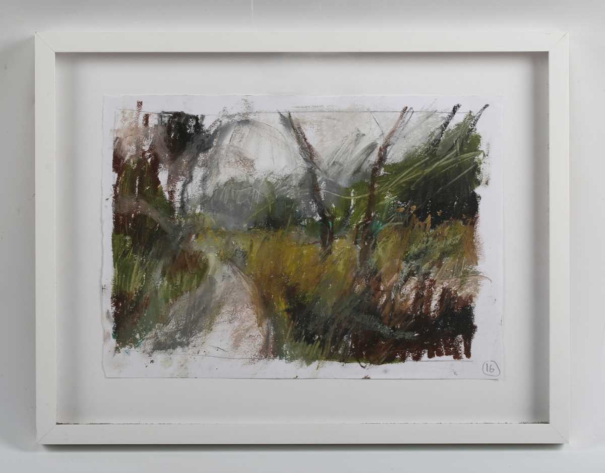 Andy Waite – Landscape with Country Lane, 21st century acrylic with pastel, 22cm x 31.5cm, within - Image 2 of 5