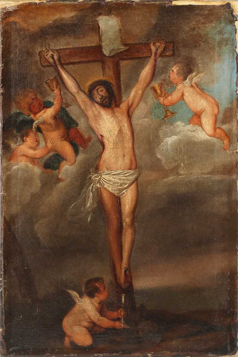 After Anthony van Dyck – The Crucified Christ attended by Angels collecting His Blood in Chalices,