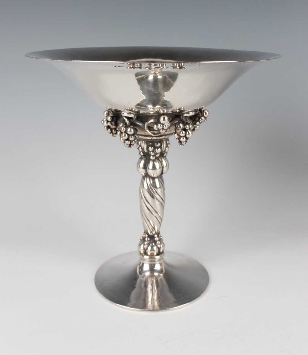 A near pair of Georg Jensen silver Grape pattern tazze, designed by Georg Jensen, numbered '263' and - Image 2 of 10