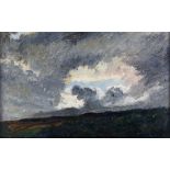 Walter Crowley – Cloud Study, 19th century oil on board, signed with initials recto, inscribed