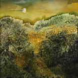 Janet Rogers – Moonlit Landscape, mixed media on paper, signed and dated 2009, 57cm x 56.5cm,