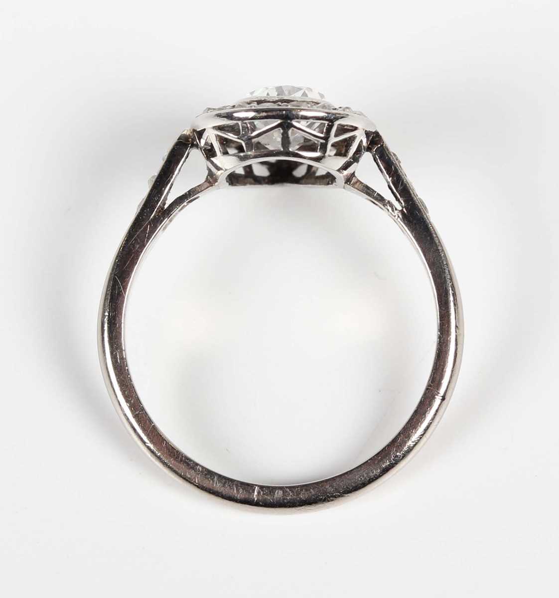 A diamond pear shaped cluster ring, mounted with the principal pear shaped diamond at the centre, - Image 4 of 5