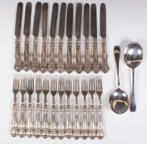 A pair of George V silver serving spoons, Sheffield 1933 by Charles James Allen, weight 140.8g,