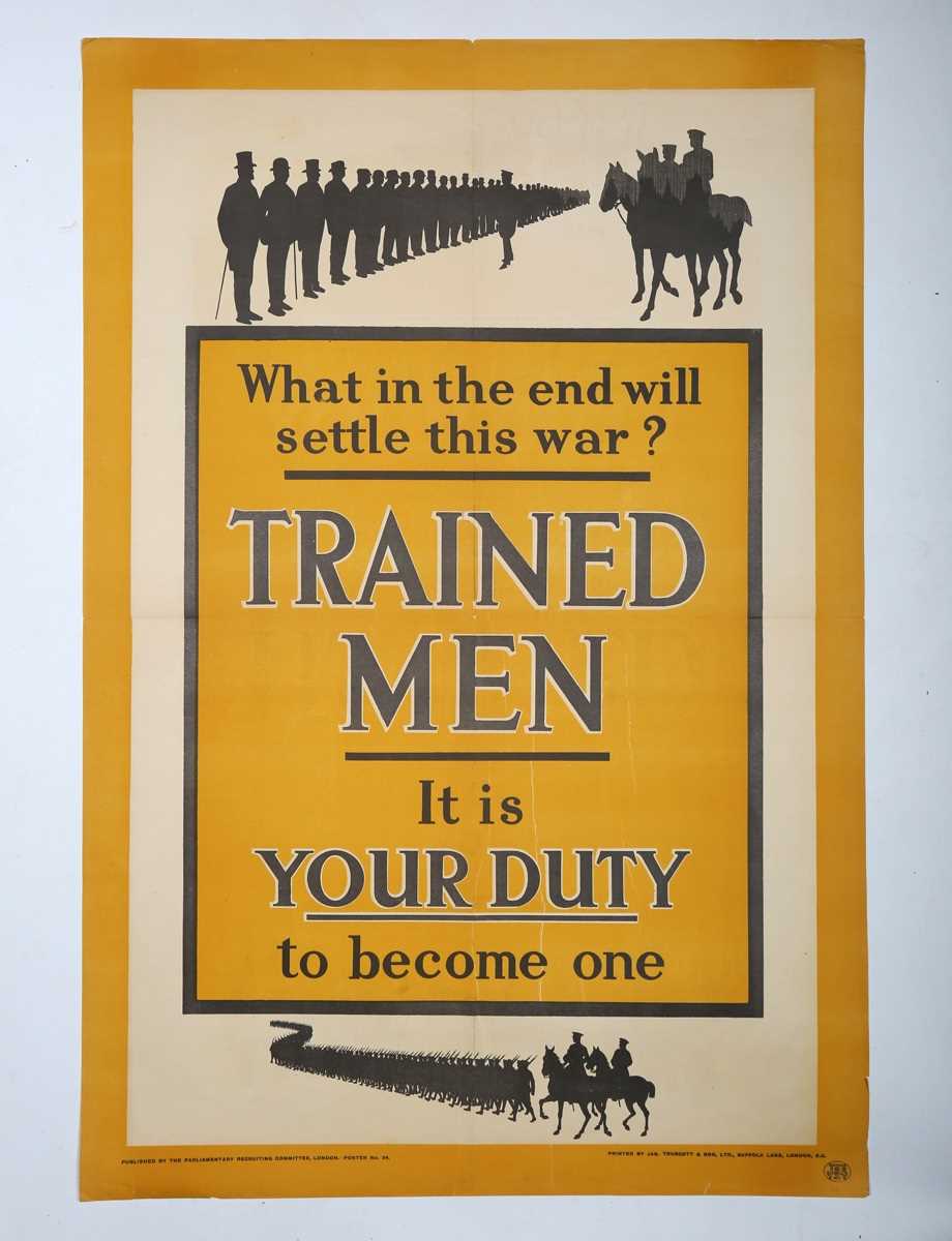 Parliamentary Recruiting Committee (publisher) – ‘What in the end will settle this war? Trained - Image 2 of 7